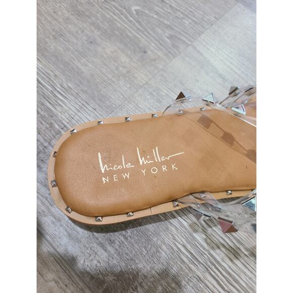 Nicole Miller New York size 7.5 womens clear pvc and studded sandals - Picture 6 of 7